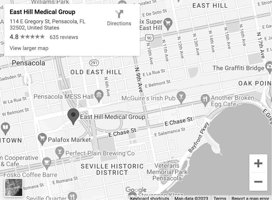 east hill medical group google map location